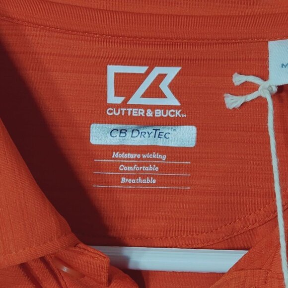 Cutter & Buck CB Orange Polo Shirt Large DryTec Moisture Wicking Breathable NWT - Picture 3 of 10